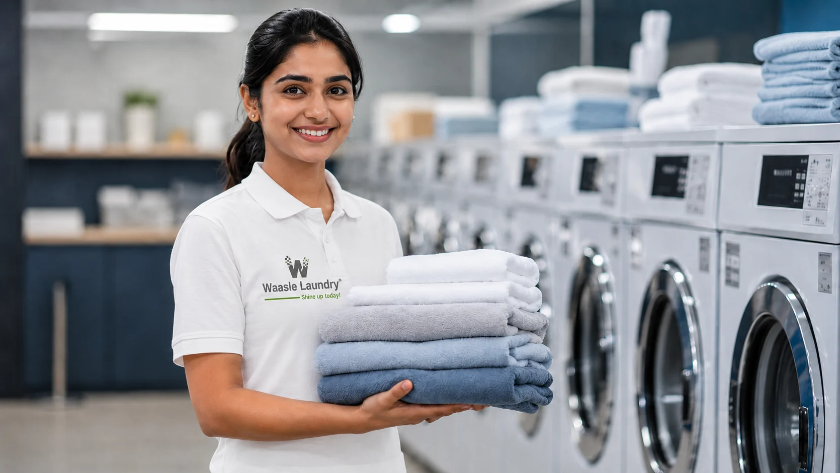 Premium laundry service with professionally cleaned and folded clothes by Waasle Laundry